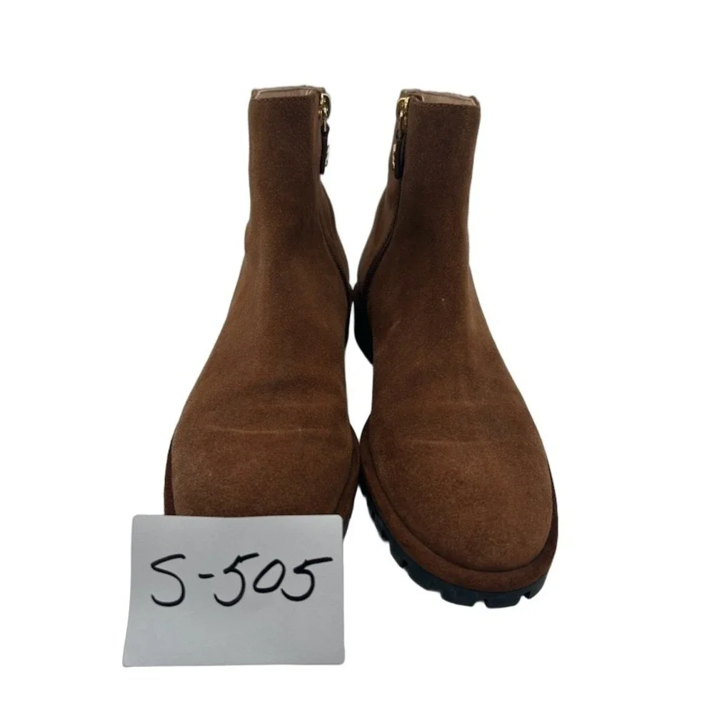 Stuart Weitzman Ankle Boots Women's Size 6 Brown Suede Leather Lug Sole